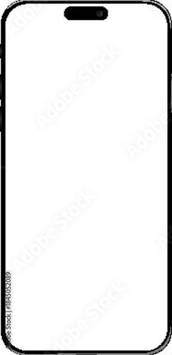 black smartphone isolated on white background