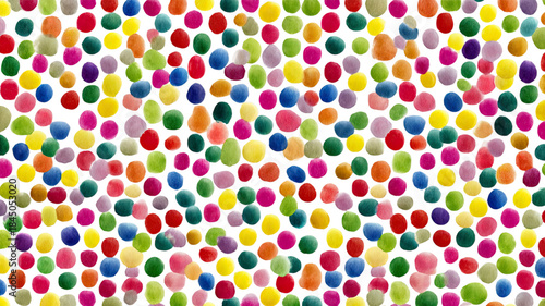 Colorful watercolor dots seamless pattern abstract hand painted circles texture vibrant background isolated on white background