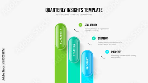 Advertising Plan Slide Template Vector Illustration. Financial Proposal Three Step Infographic Slideshow Layout. Company Introduction 3 Option Diagram Frame Design.