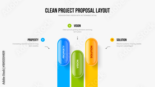 Creative Innovation Three Element Diagram Frame Template. Advertising Solution 3 Option Infographic Presentation Layout. Modern Strategy Slide Design Vector Illustration.