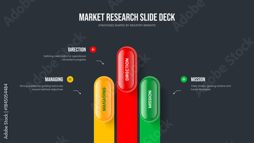 Digital Report Three Step Diagram Slideshow Design. Market Growth Frame Layout Vector Illustration. Modern Profile 3 Option Infographic Presentation Template.