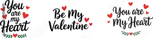 Sweet Valentine's Day Love Hearts Calligraphy Designs Collection