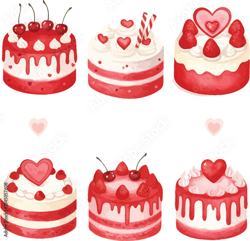 Delightful red velvet cakes with various toppings