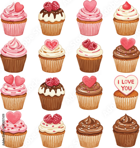 Assorted delightful cupcakes