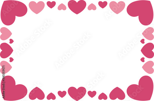 Cute Pink Hearts Border Frame for Romantic Designs