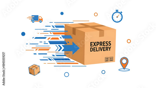 Express Delivery Service with Fast Shipping Illustration