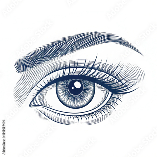 Eye outline icon one line art clean design