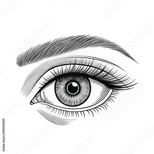 Eye silhouette, continuous one line minimalist vector