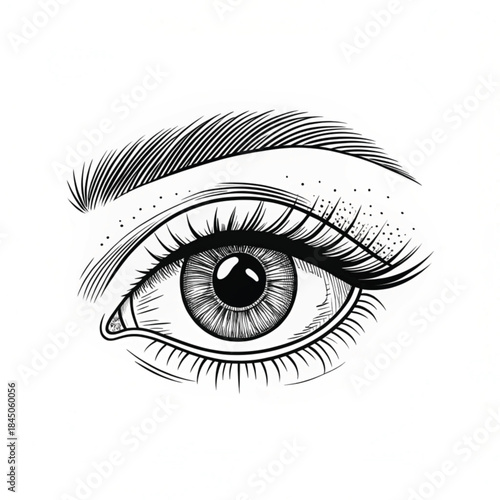 Eye contour continuous one line drawing modern illustration