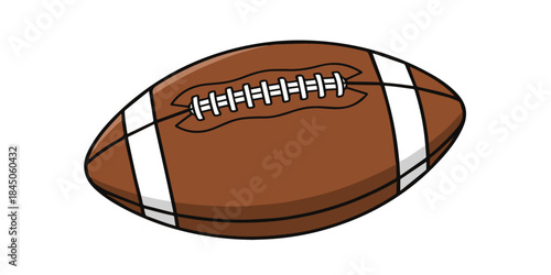 Classic illustration of an American football ball with clean panel lines and balanced proportions