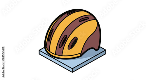 Stay safe with this sporty, brown and yellow helmet for skating, biking, and extreme sports adventures, perfect for active lifestyles or safety campaigns