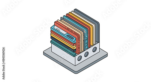 Organized documents in a colorful filing system for efficient workflow and productivity, perfect for modern business and office management solutions