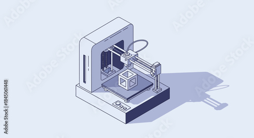Modern 3D printer creating unique cube, innovative technology for fast prototyping and creative designs, perfect for engineering projects and product development