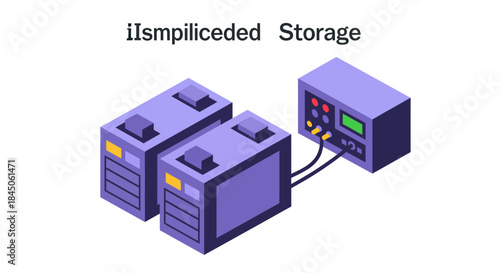 Isometric server storage unit offers scalable data solutions for growing businesses needing reliable network infrastructure and modern data center optimization