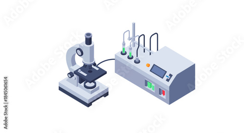Modern lab equipment for scientific research and analysis, showcasing advanced biotechnology for medical breakthroughs in a bright research setting
