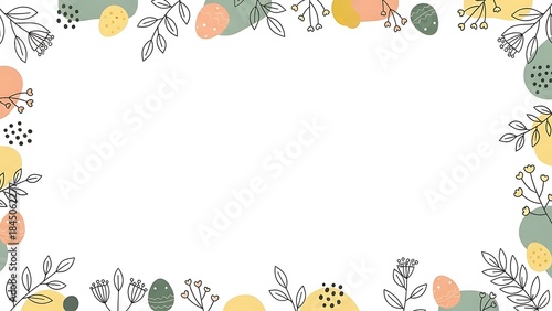 Easter botanical frame illustration