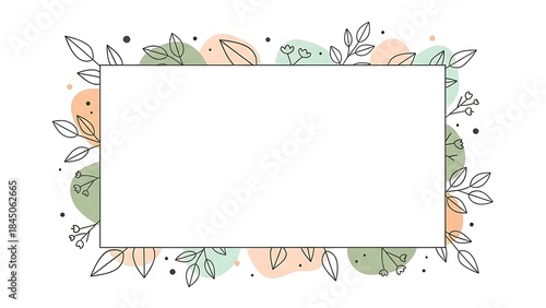 spring frame illustration with a clean white center space