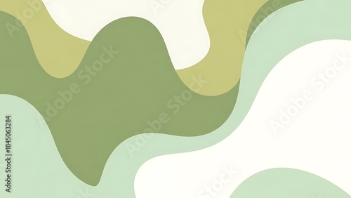 A modern abstract spring background with a dominant soft sage green color
