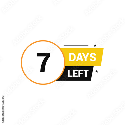 7 days left Countdown number banner templates time icon vector design
