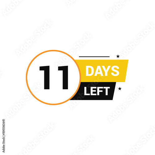 11 days left Countdown number banner templates time icon vector design