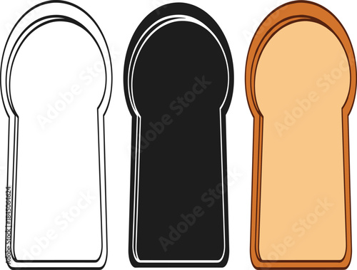 Slice of Bread Vector Illustration in Outline Silhouette and Colored Styles for Baking and Food Ingredient.