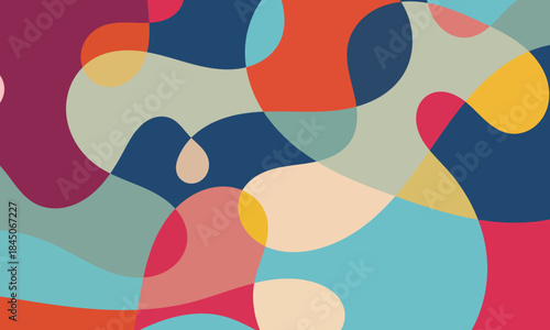 Colorfull abstract organic shapes composition for background