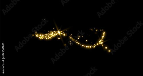 golden glow flares against the black background, like the Star of Bethlehem, illuminating the path to a miracle. The bright flashes of light are reminiscent of the festive lights scattered across the 