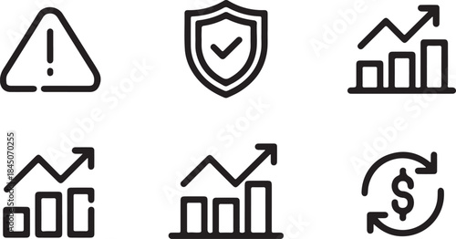 Business Growth and Protection Icons for Finance and Strategy.