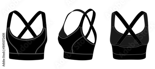 Sports Women's Top Bra Mockup Template Vector