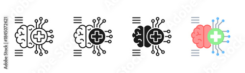 Neuroscience Icon, Multi Styles Icon Set