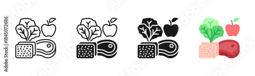 Dietetics Icon, Multi Styles Icon Set