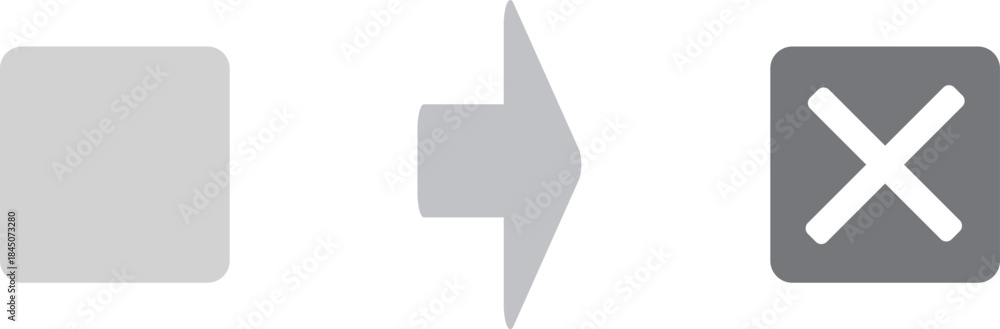 Obraz premium Error and NG icon set with arrow flow