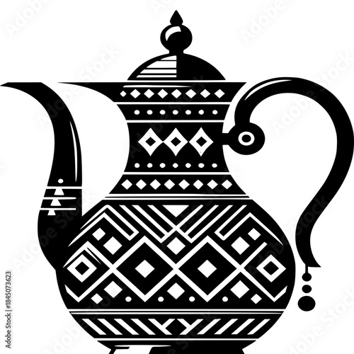 Arabic Coffee Pot Traditional Silhouette Elegant Design