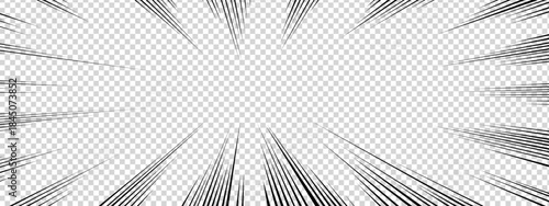Bright comic scene background with radial motion lines, manga energy rays and sunlight burst effect. Radial speed sun bg enhances tension and focus in anime or dynamic compositions.