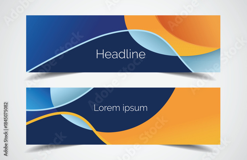 Set of modern design - Vector web banners design background or header templates, horizontal advertising business banner.	
