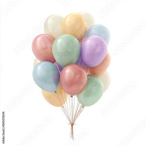 Colorful Balloons Floating Together in a Bright and Cheerful Display