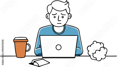 Exhausted man at desk illustrating the pressures of work and burnout