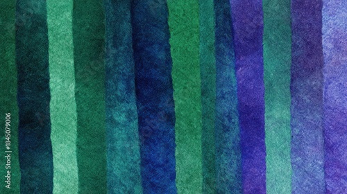 Layered transparent watercolor stripes in emerald sapphire amethyst for luxury packaging, high-end branding, digital textile, elegant background, wall art print

