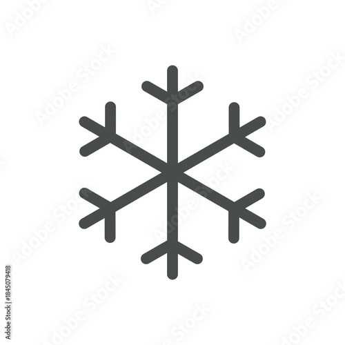 Snowflake Weather Icon. Thin Line Crystal Illustration for Frost, Cold Temperature and Winter Season. Isolated Outline Vector Symbol, Editable Stroke Pictogram, Minimal Linear Sign
