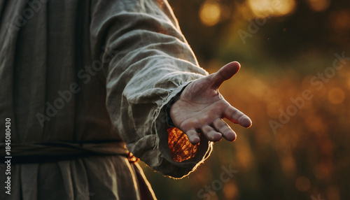 Photos Jesus Christ extending his hand in a gesture of help and compassion