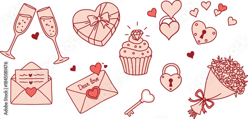 Illustrations of love and celebration