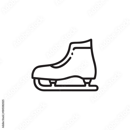 ice skates silhouette on a white background
