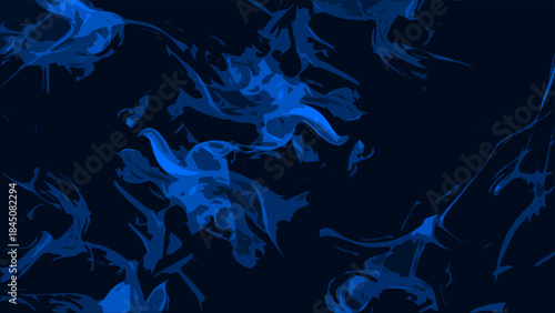 Flowing Sci-Fi Vapor With Dark Abstract Blue Smoke Texture. Glowing Electric Wisps for Cinematic Fantasy and Futuristic Tech backgrounds.