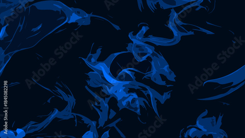 Flowing Sci-Fi Vapor With Dark Abstract Blue Smoke Texture. Glowing Electric Wisps for Cinematic Fantasy and Futuristic Tech backgrounds.