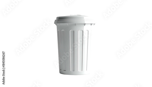 Wallpaper Mural A white waste receptacle with a lid stands against a black background, a 3D render Torontodigital.ca