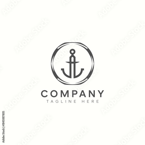 Vintage Anchor Logo Badge Template Vector