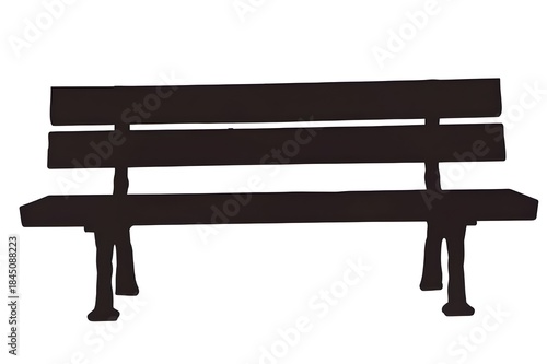 Bench silhouette featuring a long flat seat with simple supporting legs and simplified geometry shown as a clean furniture only vector object - AI Generated