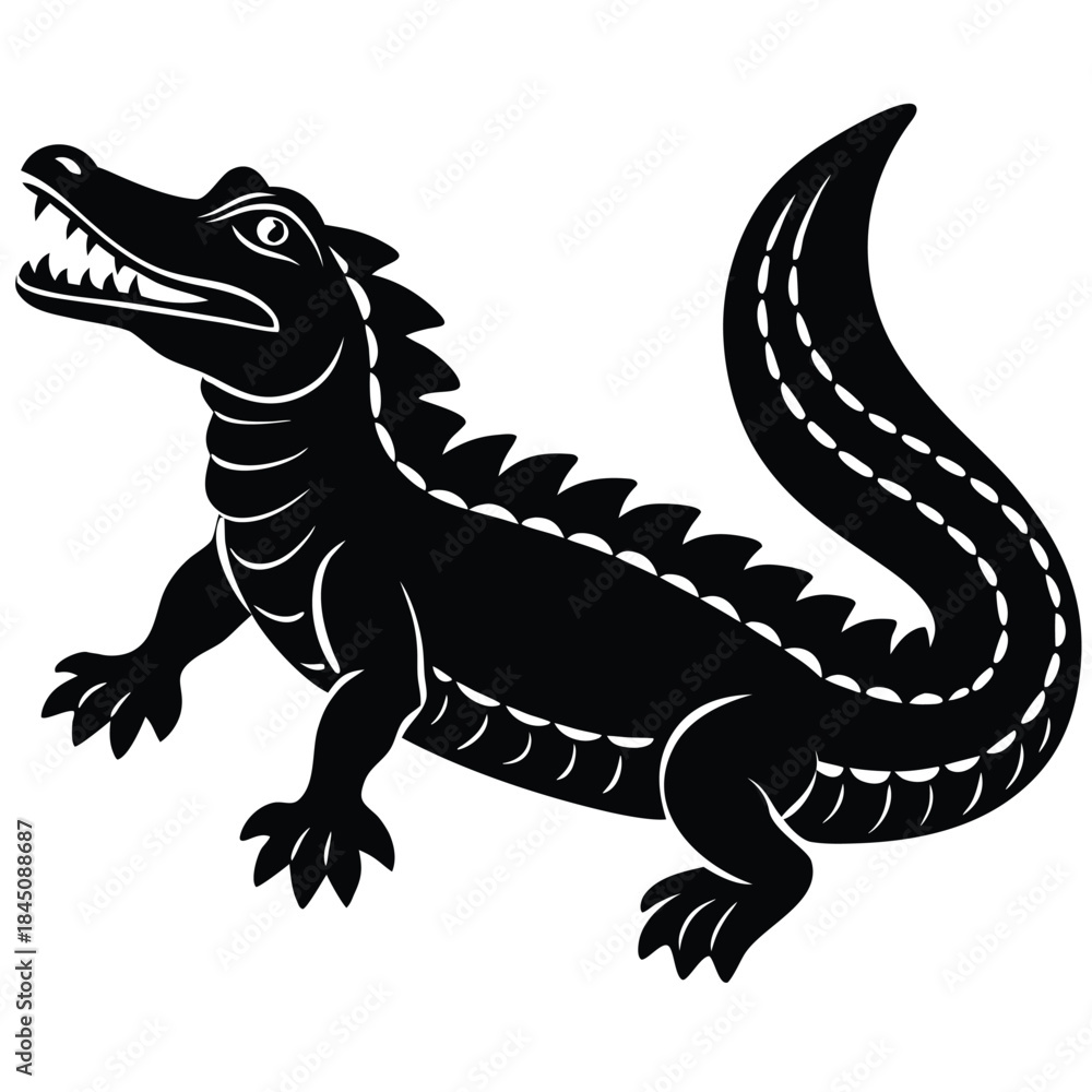 Fototapeta premium crocodile-silhouette-vector-flat-illustration-desi (1).eps