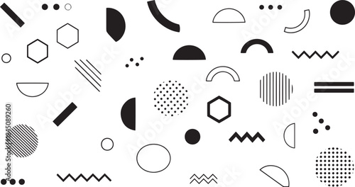 Abstract 90s Memphis Geometry Pattern