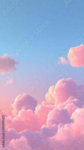 bright sky with pink clouds